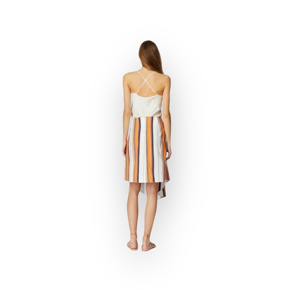 new Habitual ᯾ Skylar Asymettrical Handkerchief Hem Skirt ᯾ Tangerine Stripe ᯾ 2 - Picture 3 of 16